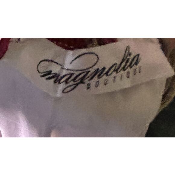 Magnolia Boutique Off The Shoulder Lined Floral Ruffle Hem Maxi Dress Small - Picture 7 of 8